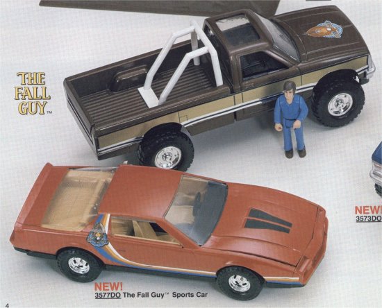 Pages 4 and 5 of The 1983 Ertl dealer catalog advertized the Fall Guy Pickup
