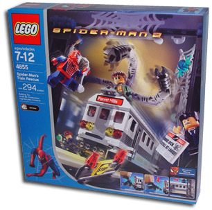 lego spiderman train rescue