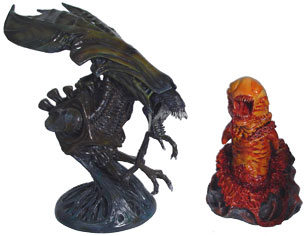 Alien Statue and bust
