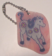 Shrinky Dinks - pony keychain