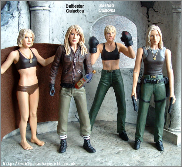 They are 4 variants of Kara Thrace callsign Starbuck