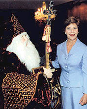 first lady laura bush with bishop nicholas