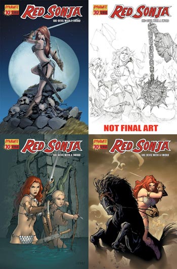 red sonja comic book cover