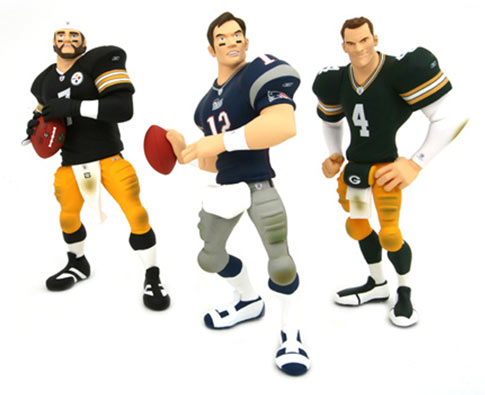 Favre, Roethlisberger, Brady Vinyl Action Figures