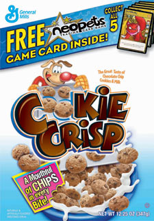 neopets trading card in general mills cereals