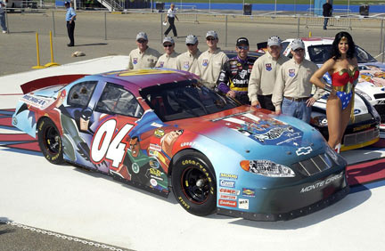 Wonder Woman with NASCAR drivers.