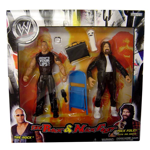 wwe the rock logo. Rock and Mick Foley Exclusive