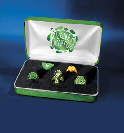 KINGDOM COME PLANET KRYPTON: GREEN LANTERN REPLICA RING SET