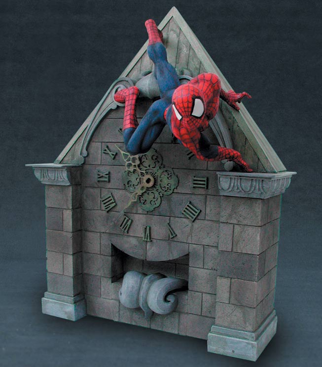 Spider-Man Clock Wall Statue