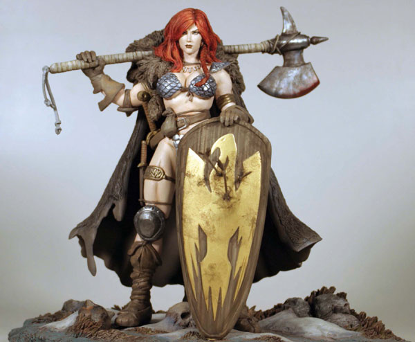 red sonja statue