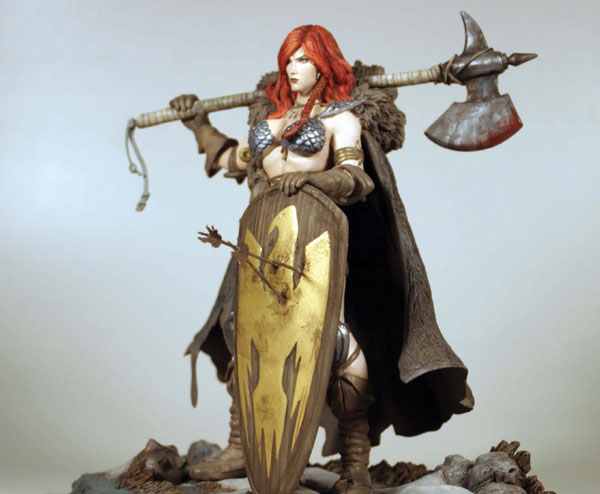 red sonja statue