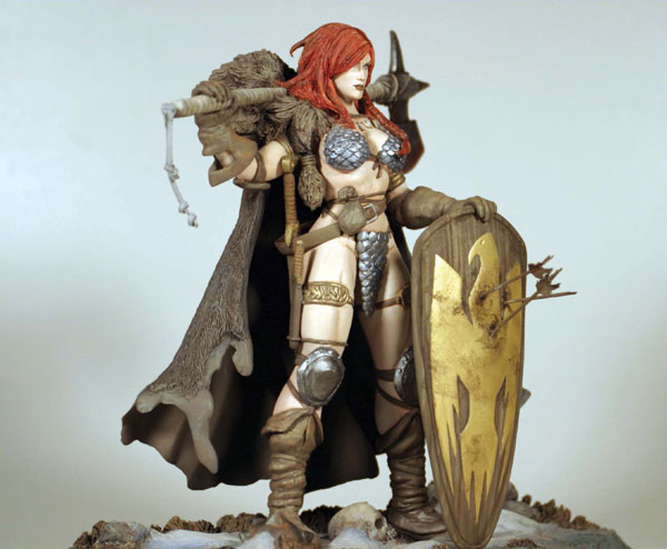 red sonja statue