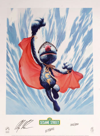 super grover lithograph