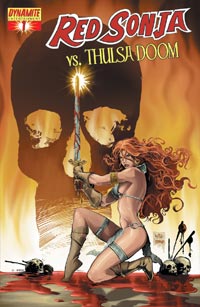 red sonja comic book cover