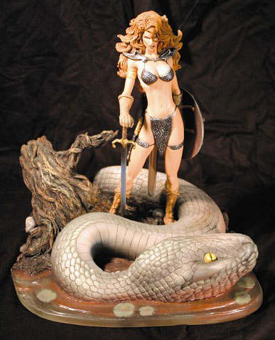 red sonja comic statue