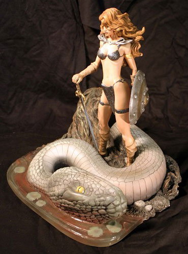 red sonja comic statue