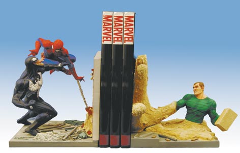 SPIDER-MAN VS. SANDMAN VS. VENOM BOOKENDS