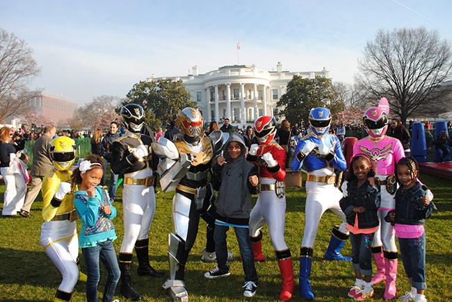 Saban's Power Rangers Megaforce Participate in 2013 White House Easter Egg Roll