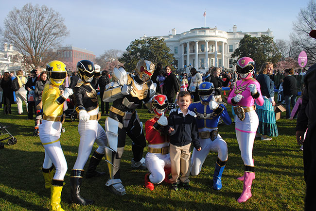 Saban's Power Rangers Megaforce Participate in 2013 White House Easter Egg Roll