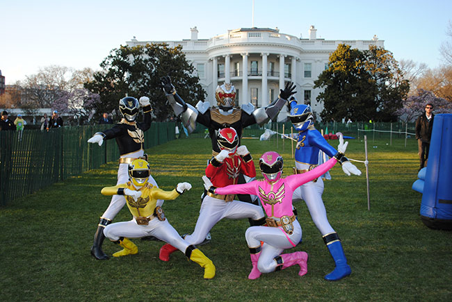 Saban's Power Rangers Megaforce Participate in 2013 White House Easter Egg Roll