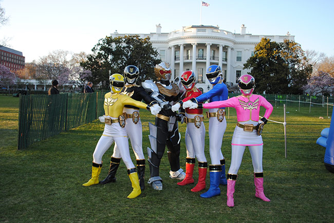 Saban's Power Rangers Megaforce Participate in 2013 White House Easter Egg Roll