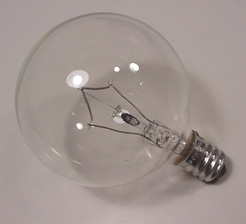 60-watt round clear candelabra base light bulb