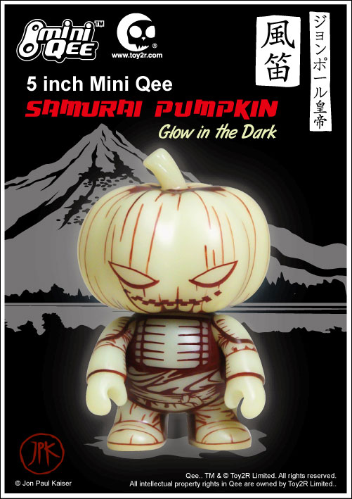 JonPaul Kaiser's 5-inch Mini Qee Samurai Pumpkin - GID Edition