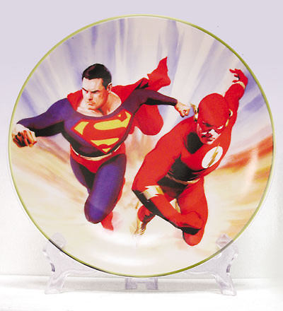 SUPERMAN VS. THE FLASH BY ALEX ROSS COLLECTOR'S PLATE