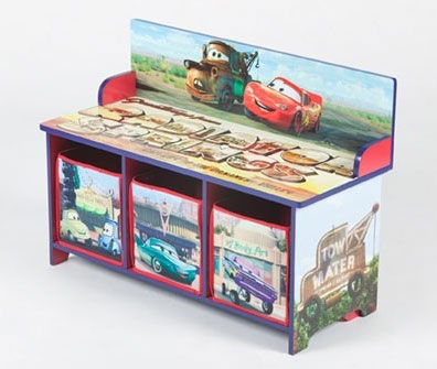 cars toy storage bench