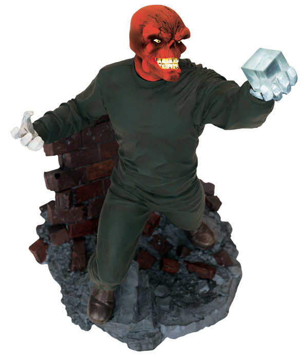 Red Skull Resin Statue